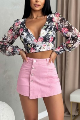 Spódnico-spodnie o czystym kroju i akcentach JENIVIEV PINK