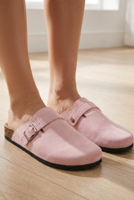 Damskie chodaki z klamrą CAMILSA PINK