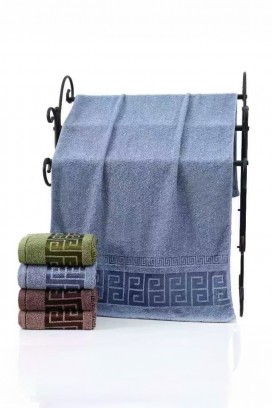 Ręcznik frotte z dekoracyjną bordiurą i miękką teksturą BIANORANA BLUE 50x100 cm